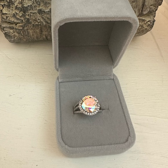 Moonstone moissanite ring - Picture 1 of 3